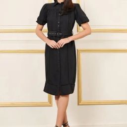 Styli Black Shirt Dress-image-108