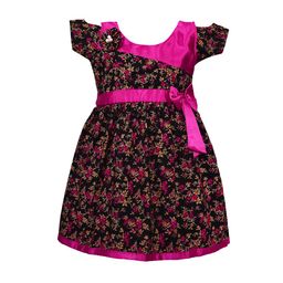 Wish Karo Girls Pink & Black Printed Fit and Flare Dress-image-46