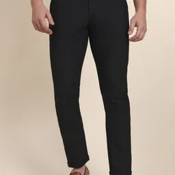 JB STUDIO Men Mid-Rise Flat-Front Slim Fit Cotton Formal Trousers-image-92