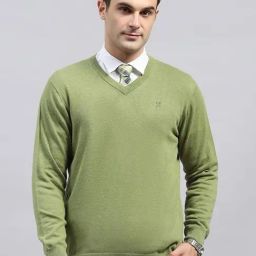 Monte Carlo Green Cotton Regular Fit Pullover-24