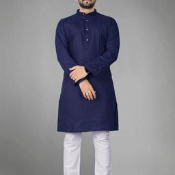 DVILLA Men Cotton Solid Straight Kurta-image-104