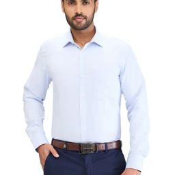 Park Avenue Blue Slim Fit Texture Shirt-picture-14