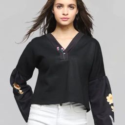 SHAYE Black Printed Pullover-image-93
