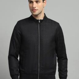 Luxuria Mens Solid Black Mock Neck Full Sleeve Jacket-picture-30