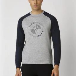 Van Heusen Grey Regular Fit Colour Block Sweatshirt-picture-9