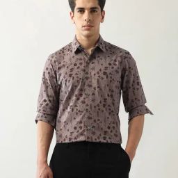 Arrow New York Brown Polyester Slim fit Floral Casual Shirt-picture-15