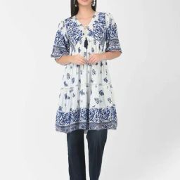 Veldress White Printed Tunic-image-99