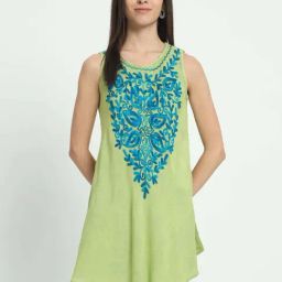 Veldress Green Printed Tunic-image-7