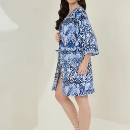 StyleStone Printed Shoulder Strap Neck Top With Shorts Co-Ords With Shrug-picture-16