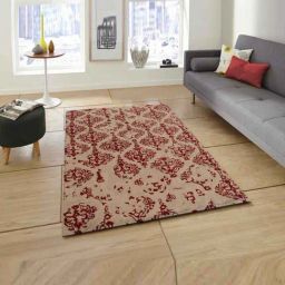 Presto Red & Beige Wool Hand Tufted Carpet-31