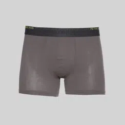 Peter England Grey Cotton Regular fit Logo Trunks-picture-3