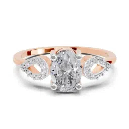 Sparkles 14k (585) Rose Gold Lab Grown Diamond 1.07 CT Oval Shape Engagement Ring-picture-32