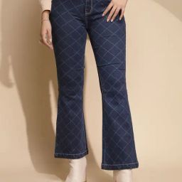 Global Republic Blue Printed Regular Fit High Rise Jeans-image-98