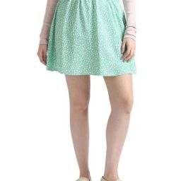 CALVIN KLEIN Ditsy Floral Print Green Aop Floral Print A-Line Skirt-image-20