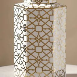 Pure Home and Living Ivory And Gold Ceramic Large Canister (2 L)-image-18