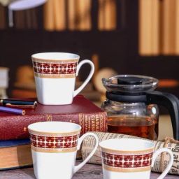 Sonaki White Bone china Tea & Coffee Mug - Set of 6-33