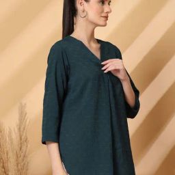 Melon By plusS Teal Plain Top-image-34