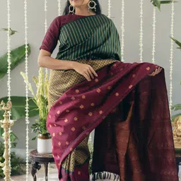 all about you Woven Design Zari Silk Cotton Banarasi Saree-picture-42