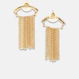 SOHI Set Of 2 Gold-Plated Chain Loop Contemporary Drop Earrings image 3