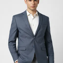 Van Heusen Sport Self Designed Notched Lapel Collar Super Slim-Fit Single Breasted Blazer-picture-9
