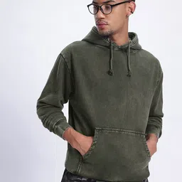 glitchez Faded Look Drop-Shoulder Sleeves Fleece Oversized Hooded Sweatshirt-image-12