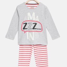 mackly Girls Grey & Red Printed Night suit-image-63