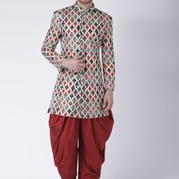 Hangup Multicoloured Printed sherwani Kurta-image-40
