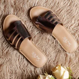 Soul Roots Textured Open Toe Flats-picture-58