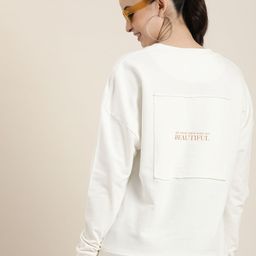 HERE&NOW Pure Cotton Typography Printed Casual Sweatshirt-picture-38