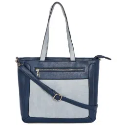 Giordano Navy & Grey Color Block Medium Shoulder Handbag-image-9