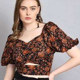 PRETTY LOVING THING Floral Print Sweetheart Neck Crop Top-image-81