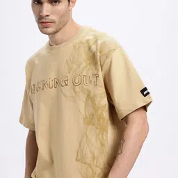 UNRL Typography Print Drop-Shoulder Sleeves Relaxed T-shirt-picture-34
