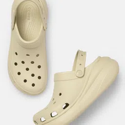 Crocs Unisex Beige Classic Crush Croslite Clogs-picture-31