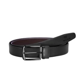 Walrus Men Black Textured Leather Reversible Belt-42