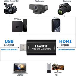 VOOCME 4K HDMI Video Capture Card, Game Capture Card, Cam Link Card, Video Capture Device HDMI to USB 2.0 for Gaming, Streaming, Compatible with Nint-endo Switch, PS3/4, Xbox One image 2