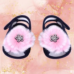 Coco Candy Pom Pom Detail Sandals - Blue Pink-image-8