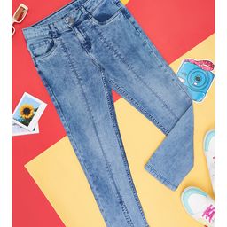 Pantaloons Junior Solid Jeans - Medium Blue-image-2