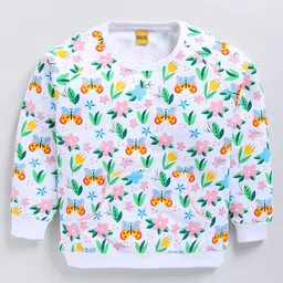 Kidcity Full Sleeves Butterfly Printed Sweatshirt - White-picture-48