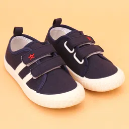 Cute Walk By Babyhug Casual Shoes with Velcro Closure Canvas & Tape Detailing - Navy Blue-picture-33