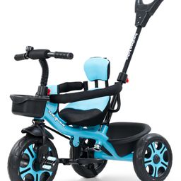 Baybee Tovino 2 in 1 Convertable Baby Tricycle for Kids | Smart Balanced Baby Trikes with Parental Handle, Cushion Seat, Guardrail & Dual Storage (Sea Green)-image-95