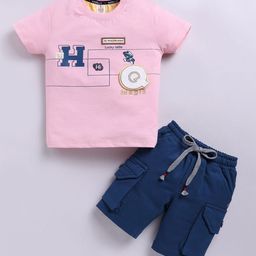 KIDZELLO Boys Printed Round Neck Pure Cotton T-shirt With Shorts-image-38