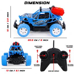 Fiddlerz Remote Control Car Off Road Speed with Water Mist Smoke Effect Remote Control Monster Rock Crawler Climbing Car Toy - Multicolor image 3