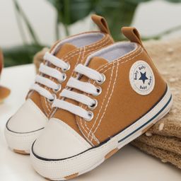 Neska Moda Baby Text Patch Detailed With Lace Up Booties - Brown image 5