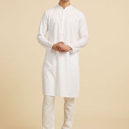 Diwas by Manyavar Men Solid Kurta with Pyjama-image-12