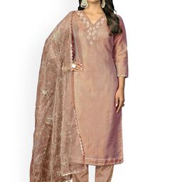 HERE&NOW Women Floral Embellished Unstitched Dress Material-image-57