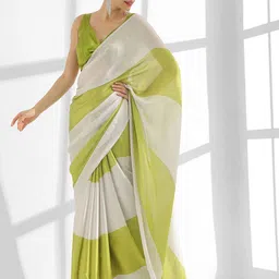 Mitera Colourblocked Pure Chiffon Saree-38
