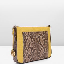 Allen Solly Crocodile & Snake Skin Textured Structured Sling Bag with Brand Logo Tasselled image 2