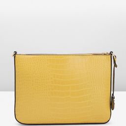 Allen Solly Crocodile & Snake Skin Textured Structured Sling Bag with Brand Logo Tasselled image 3