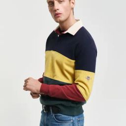 Gant Blue Relaxed Fit Colour Block Sweatshirt-picture-40