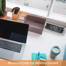 LOTA Pop-Up Box with Retractable HDMI, USB and Power Outlet Hub for Desk and Conference Rooms, MST-1412-LT image 5